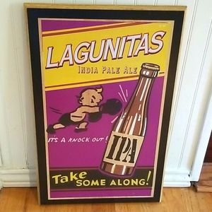 Lagunitas wood beer sign